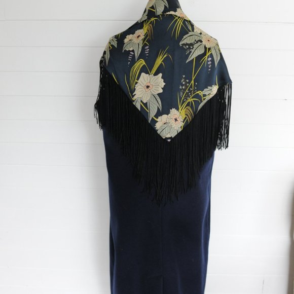 Navy Blue mid length vest jacket - Picture 6 of 8